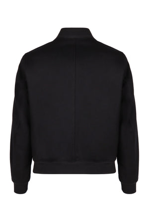 TOM FORD Refined Wool Bomber Jacket with Leather Accents