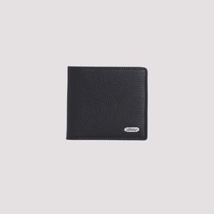 BRIONI Elegant Mini Wallet in Grained Leather, 10x9 cm