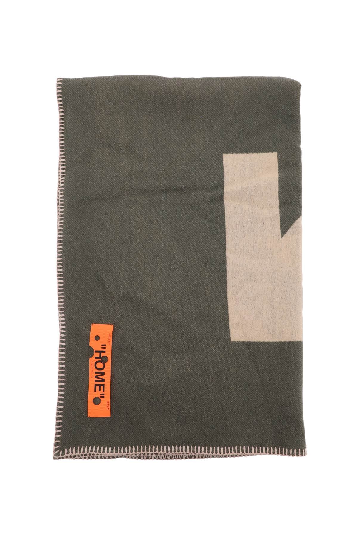 Green Wool-Blend Blanket with Iconic Arrow by Off-White Home