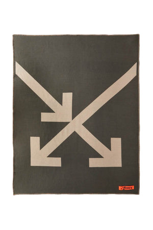 Green Wool-Blend Blanket with Iconic Arrow by Off-White Home