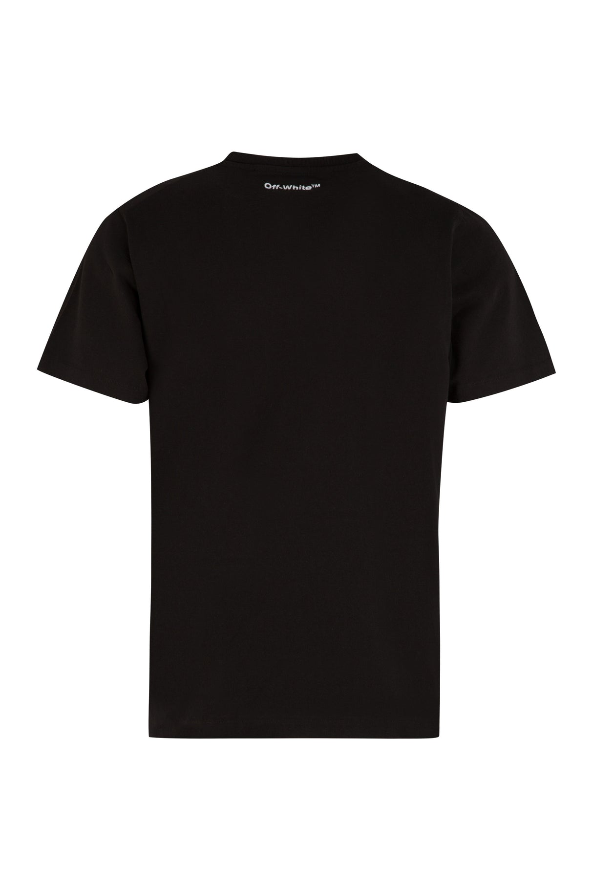 OFF-WHITE Set of Three Black Cotton T-Shirts for Men with Ribbed Details