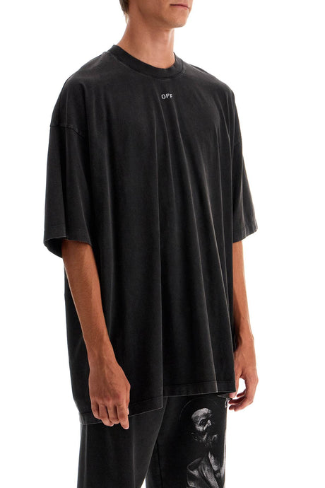 OFF-WHITE Distressed Cotton Oversized T-Shirt with S. Matthew Print - Size L