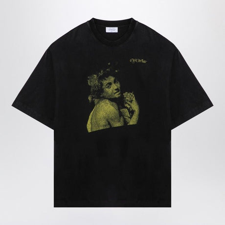 OFF-WHITE Oversized Black Cotton Crew-Neck T-Shirt