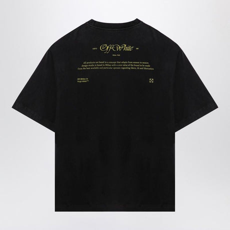 OFF-WHITE Oversized Black Cotton Crew-Neck T-Shirt