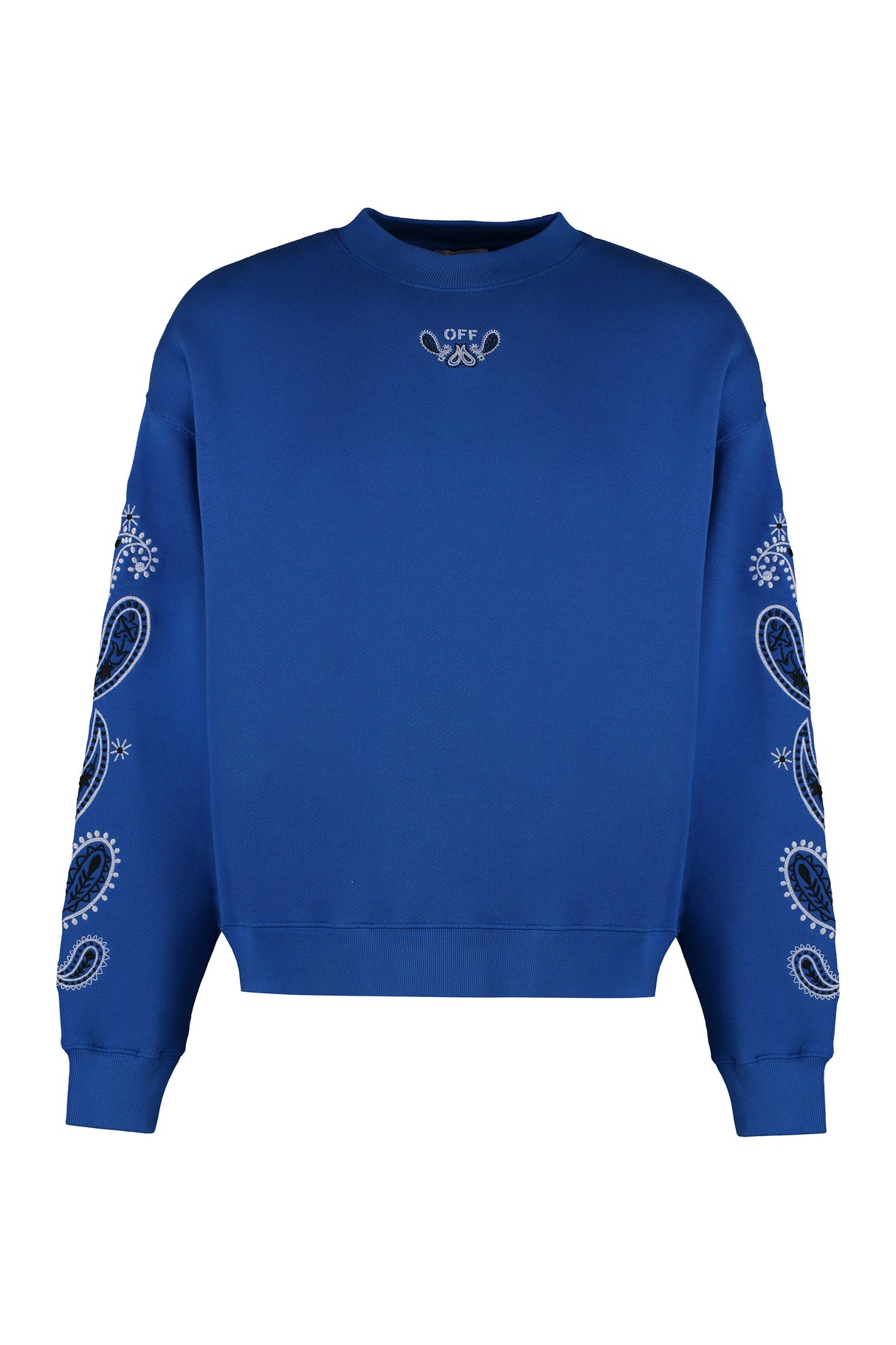 OFF-WHITE Navy ARROW MAXI Embroidered Sweatshirt for Men in SS24