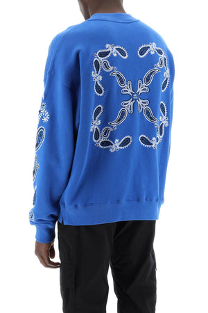 OFF-WHITE Mini Bandana Print Skate Crewneck Sweatshirt