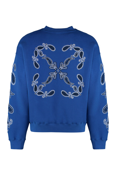 OFF-WHITE Navy ARROW MAXI Embroidered Sweatshirt for Men in SS24