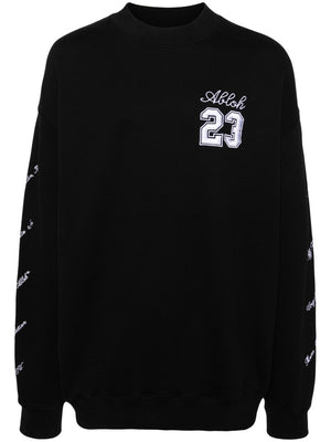 OFF-WHITE Men's Embroidered Crew-Neck Sweatshirt in Panna for SS24