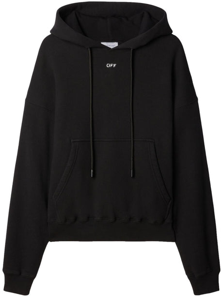 OFF-WHITE Black Oversized Hoodie with Chest Logo for Men [FW23]