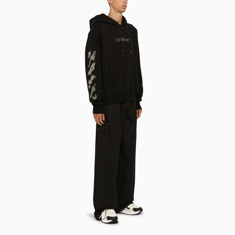 OFF-WHITE Men's FW23 Black Cotton Diags Skate Hoodie