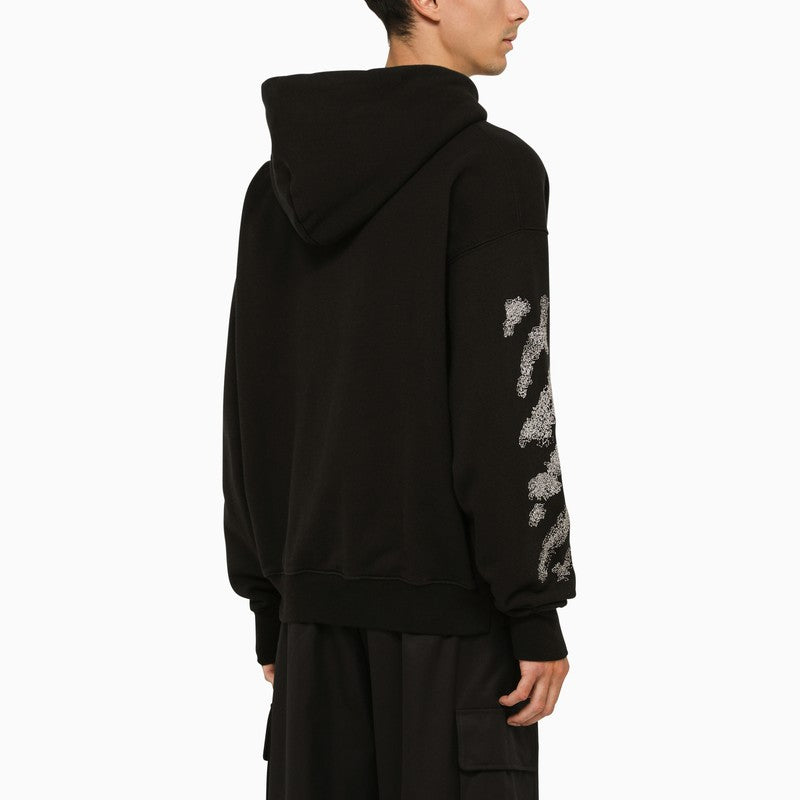 Áo khoác nỉ nam đen với logo và họa tiết Diag
