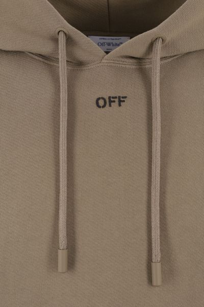 Áo hoodie cotton màu be với hoạ tiết may đặc biệt và mũ có dây cho nam giới