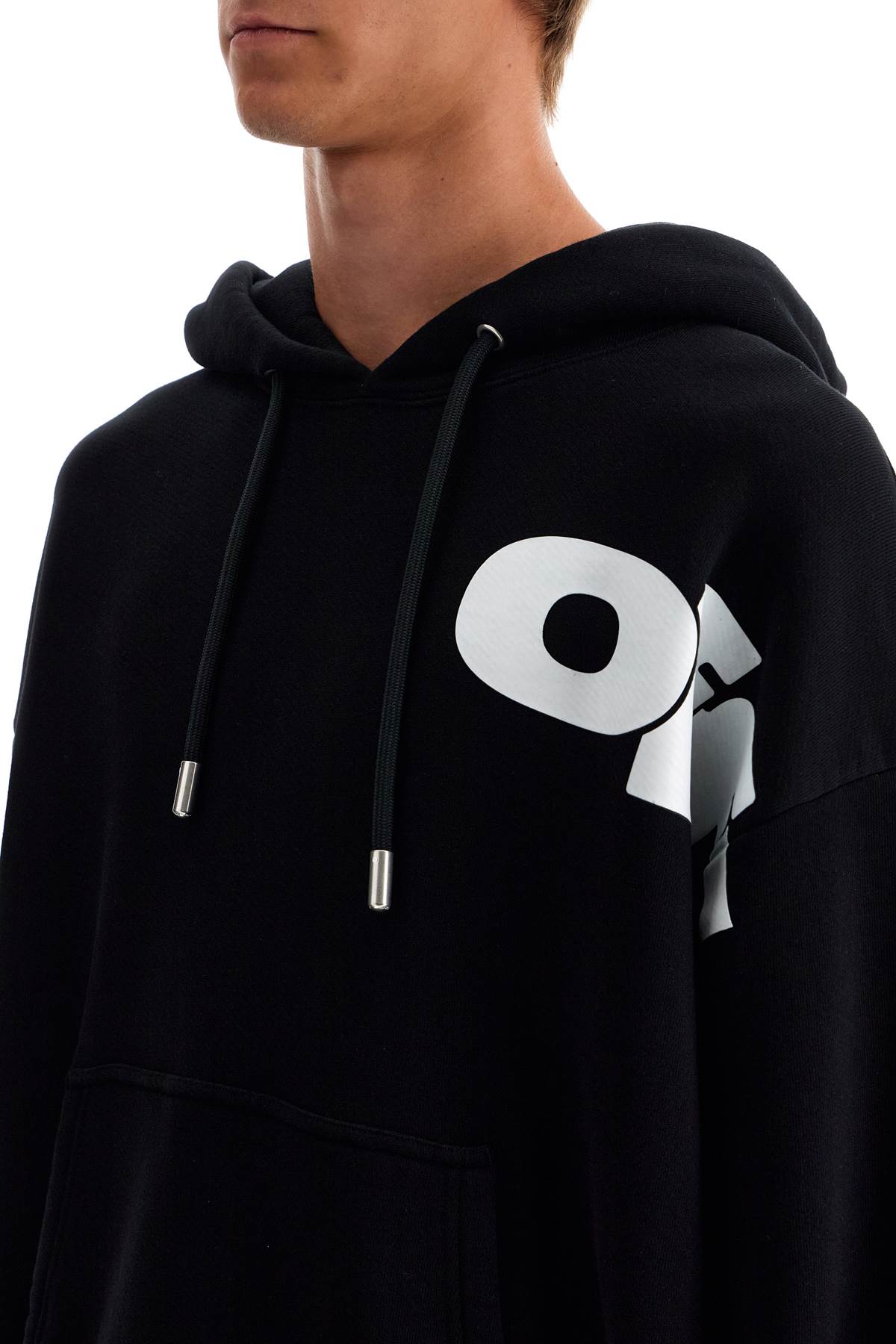 OFF-WHITE Contrasting Logo Cotton Hoodie for Men - FW24