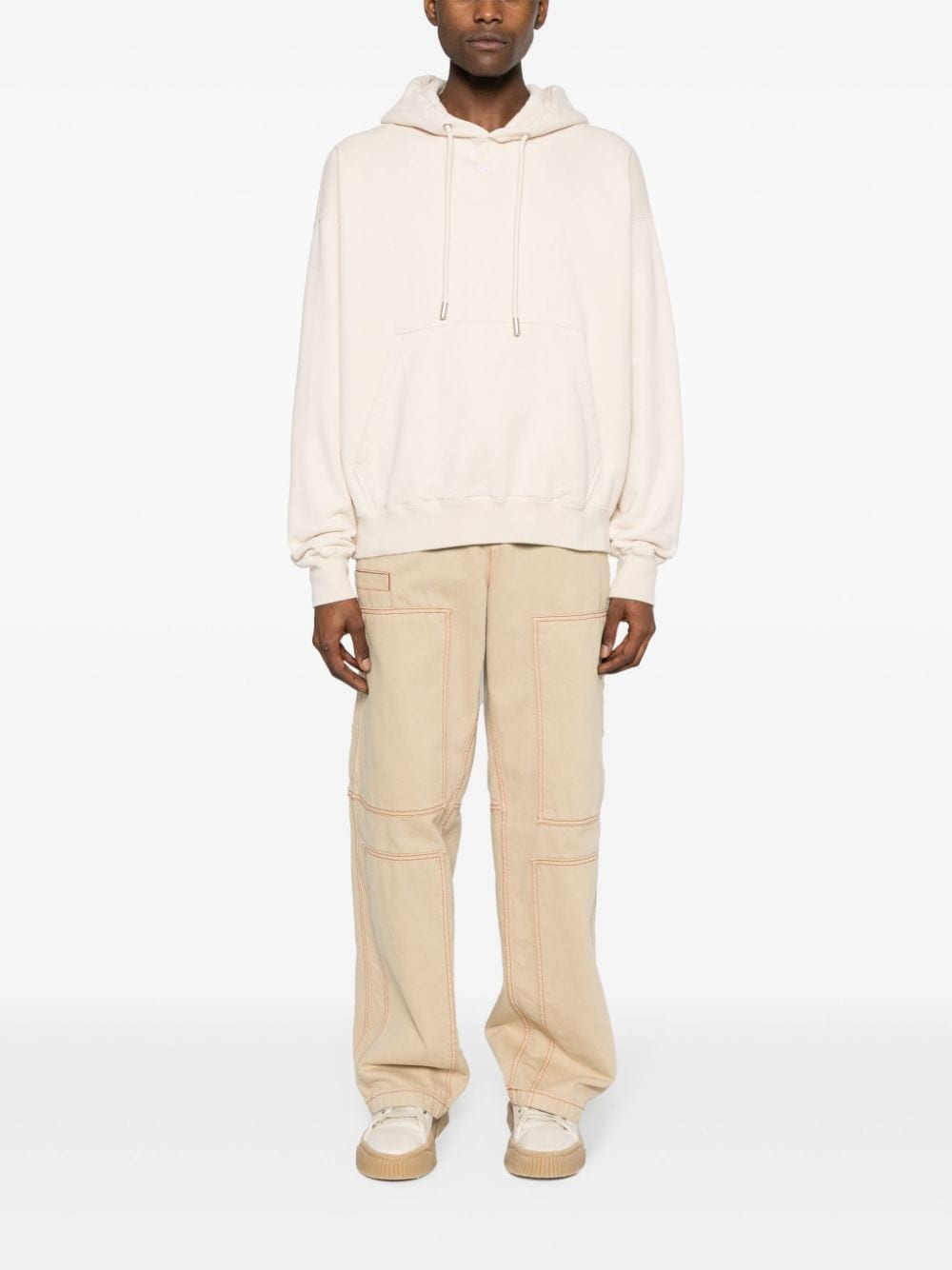 OFF-WHITE Angorwhite Arrow Emb Skate Hoodie for Men - SS24 Collection