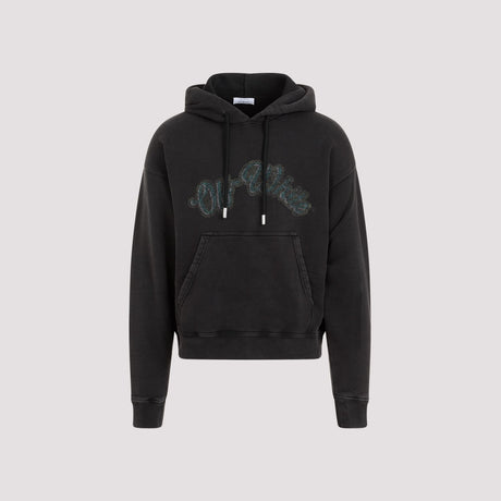 OFF-WHITE Black Cotton Bacchus Skate Hoodie for Men - SS24 Collection