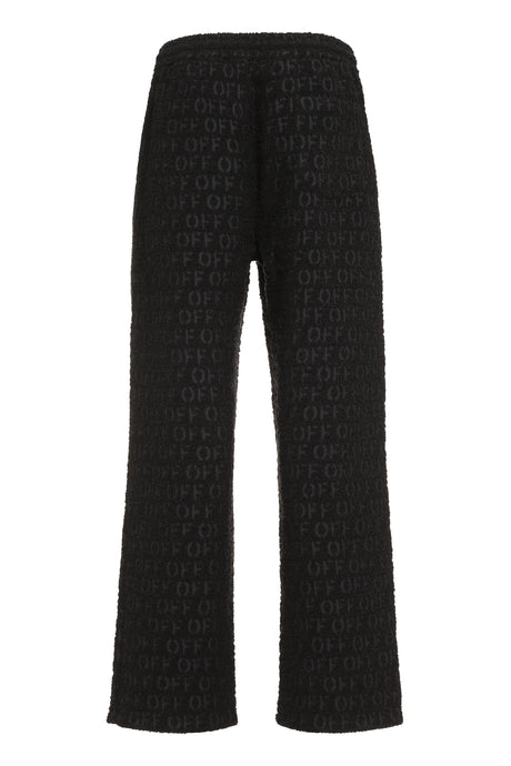 OFF-WHITE Men's Knit Bouclé Trousers for FW23 in Black