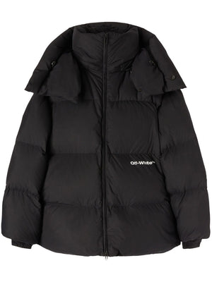 OFF-WHITE Men's Black Hooded Down Jacket - SS23