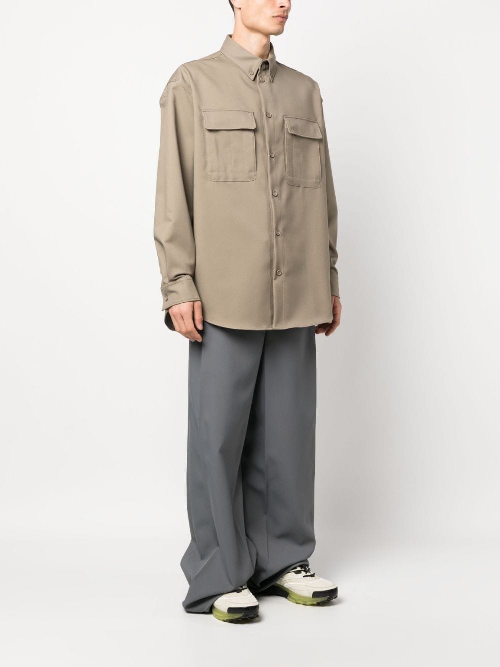 OFF-WHITE Men's Beige Technical Overshirt for FW23