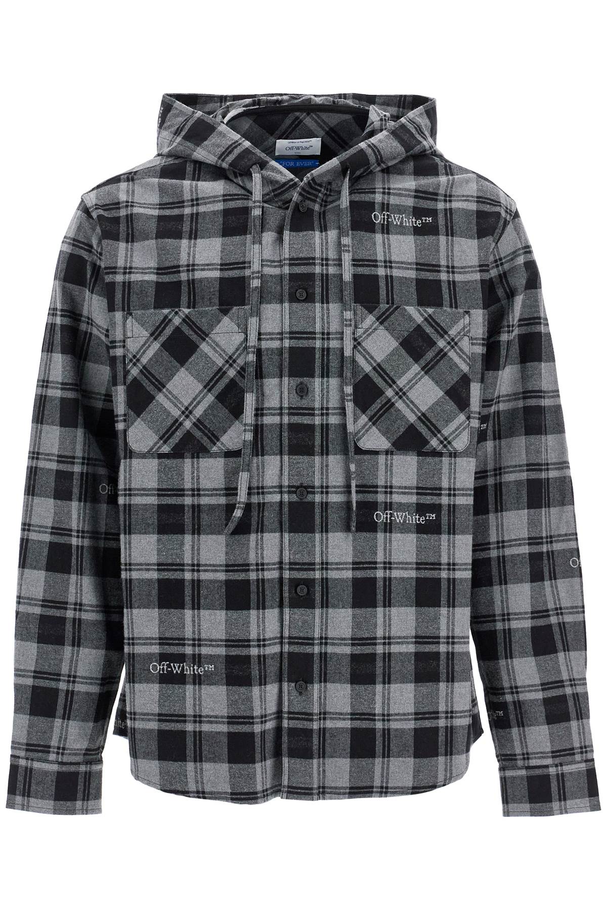 OFF-WHITE Checkered Design OVERSHIRT WITH HOOD