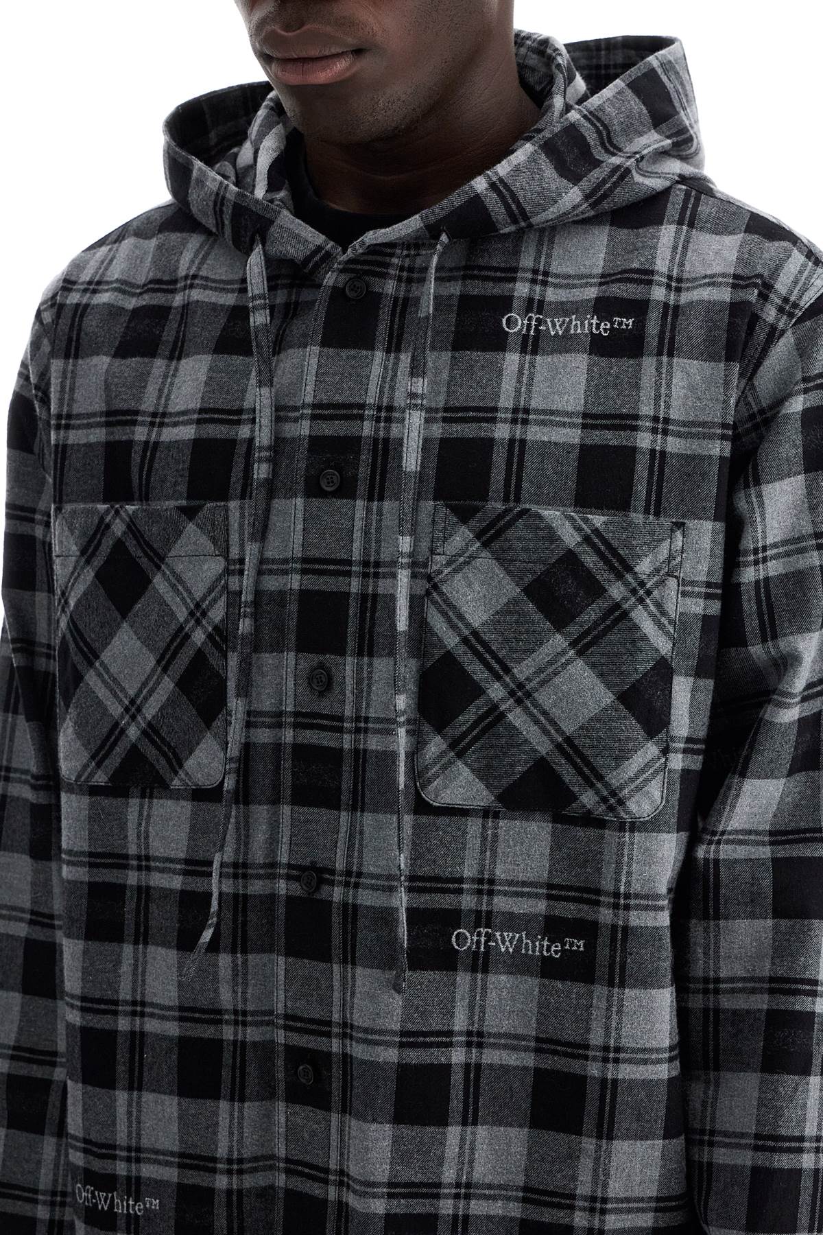 OFF-WHITE Checkered Design OVERSHIRT WITH HOOD