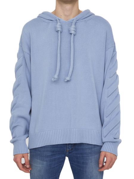 OFF-WHITE Men's ICE 3D Knit Sweatshirt in Light Blue for SS23