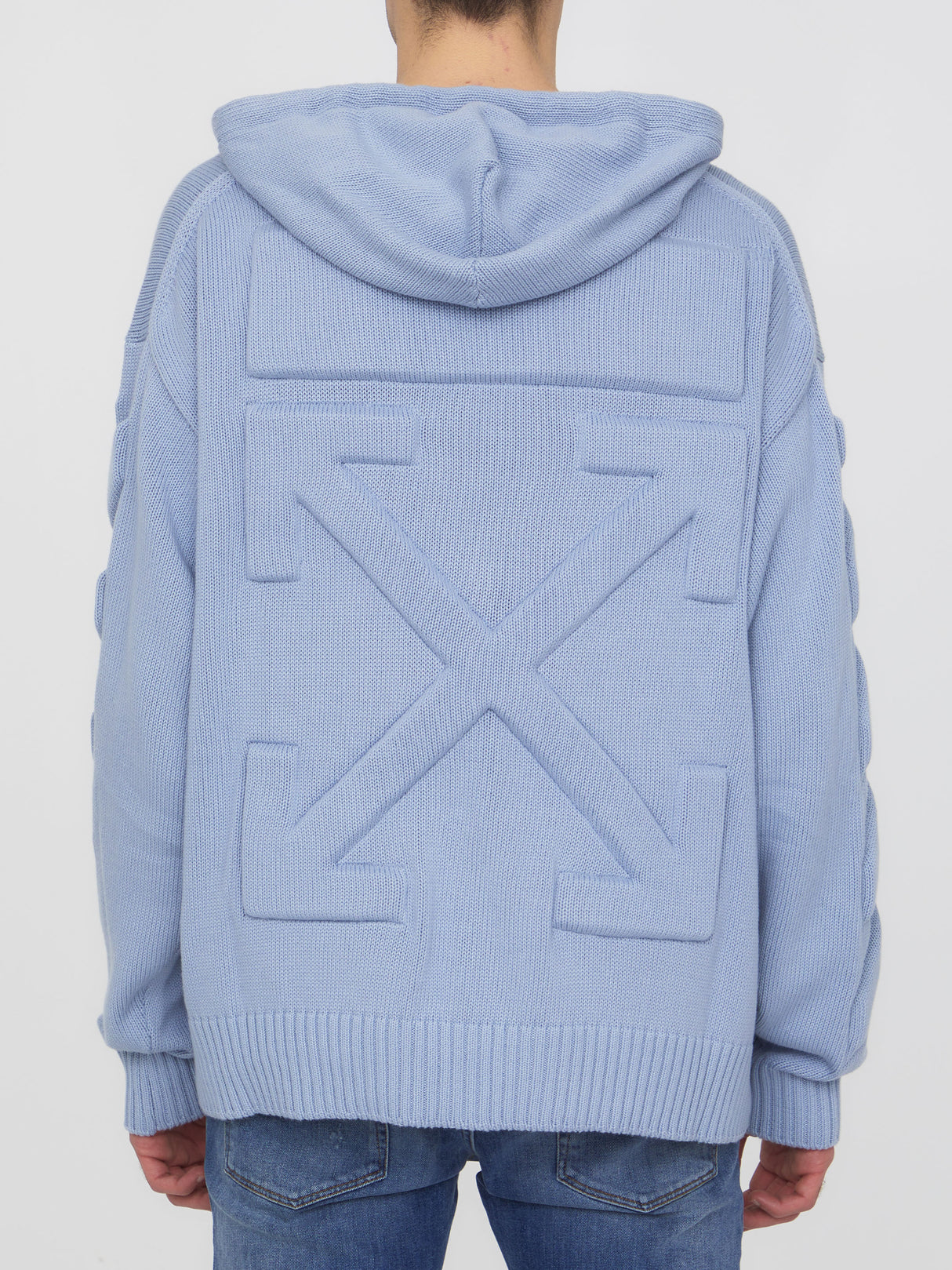 OFF-WHITE Men's ICE 3D Knit Sweatshirt in Light Blue for SS23