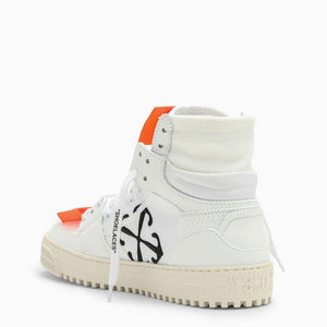 OFF-WHITE Off-Court Sneaker for Men - Smooth Leather with Fabric Inserts and Embroidered Arrows on Sides