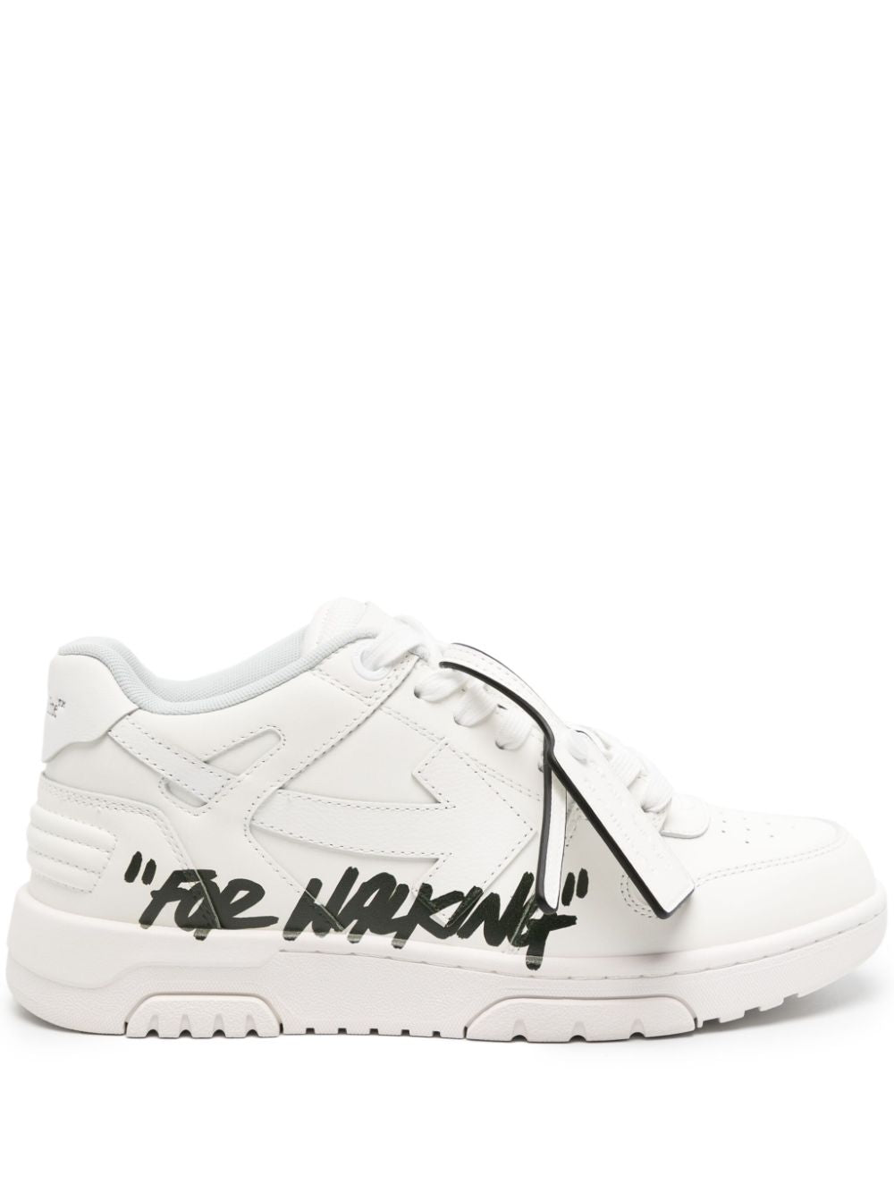 OFF-WHITE White Leather Signature Arrow Sneakers for Men