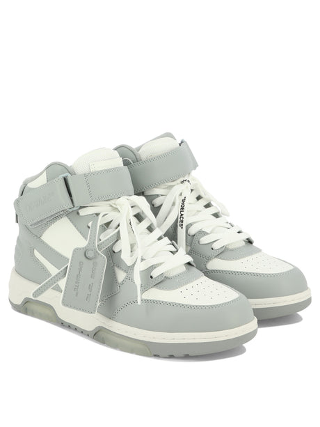 OFF-WHITE White Leather Men's Sneakers - Carryover Collection