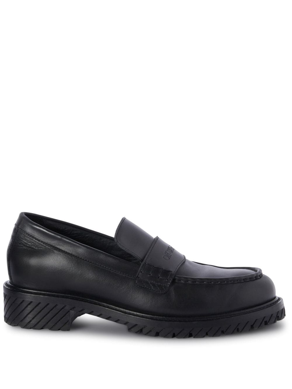 OFF-WHITE Black Military Leather Loafers for Men