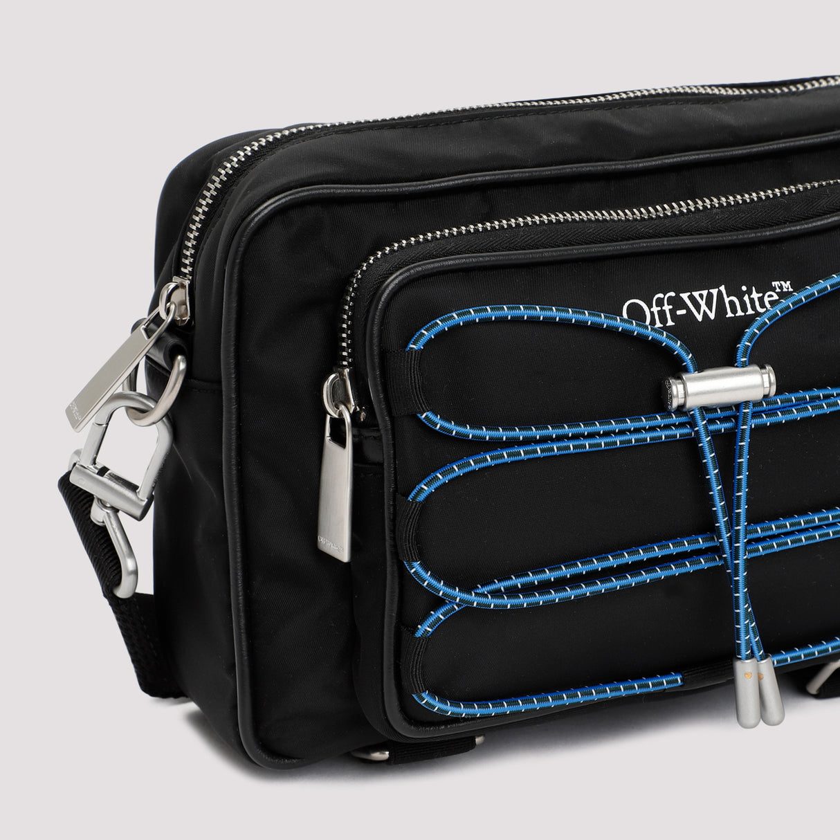 OFF-WHITE Men's Black Nylon Messenger Handbag for FW24 Season