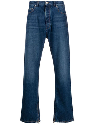 OFF-WHITE Men's 5-Pocket Straight-Leg Jeans with Side Zipper