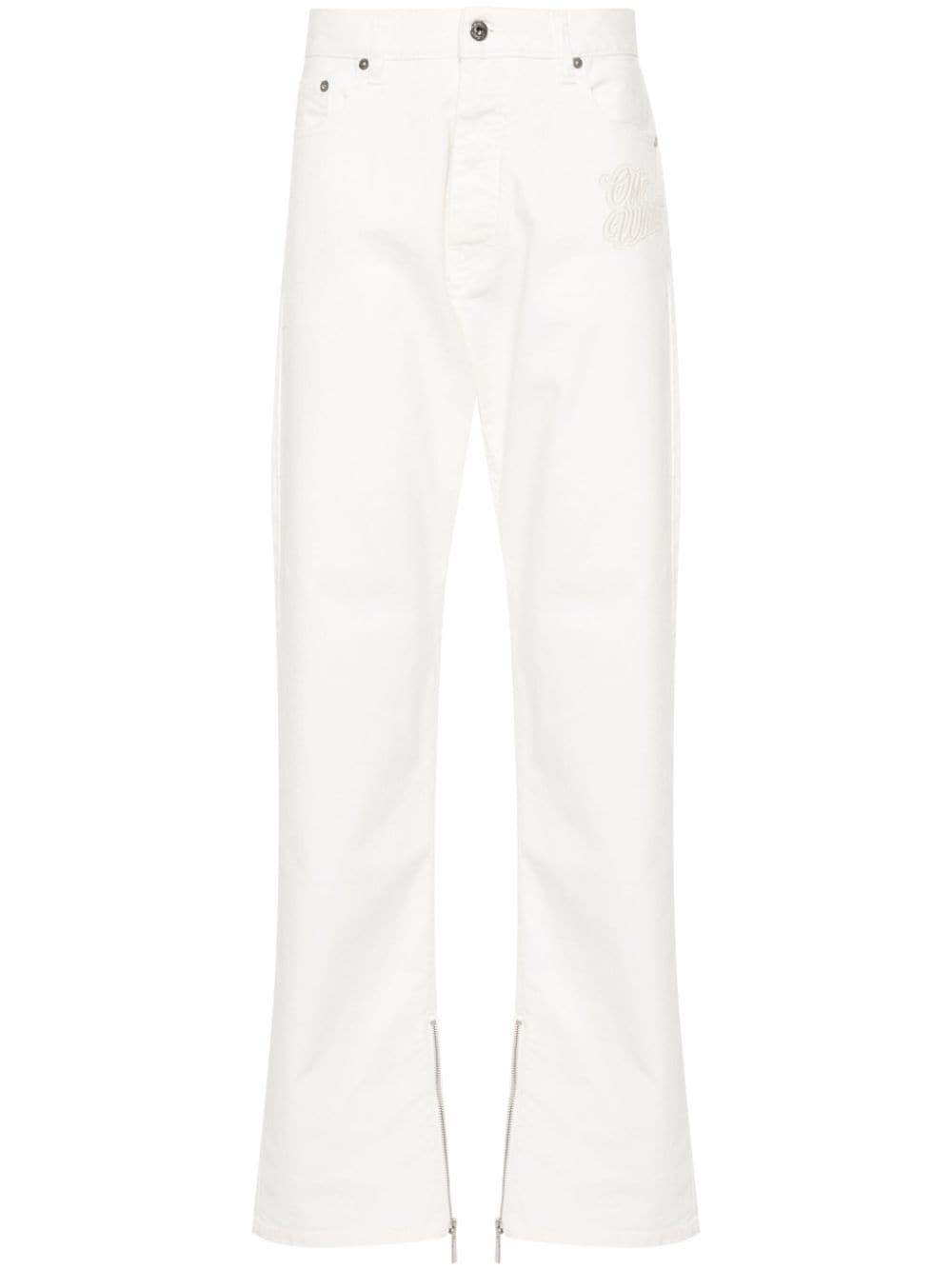 OFF-WHITE Men's White 90s Logo Jeans for SS24