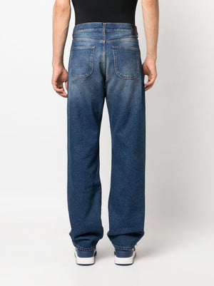 OFF-WHITE Blue Loose-Fit Straight-Leg Jeans for Men - FW23 Collection