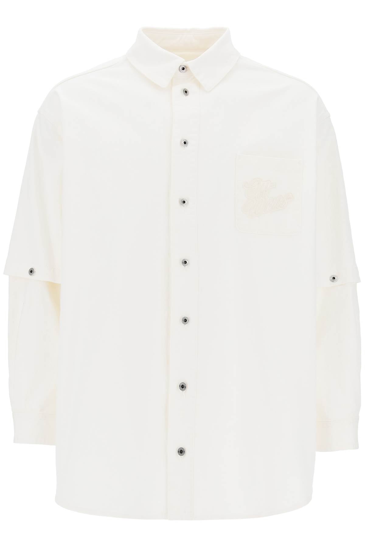 Áo khoác lớn màu trắng với logo những năm 90
