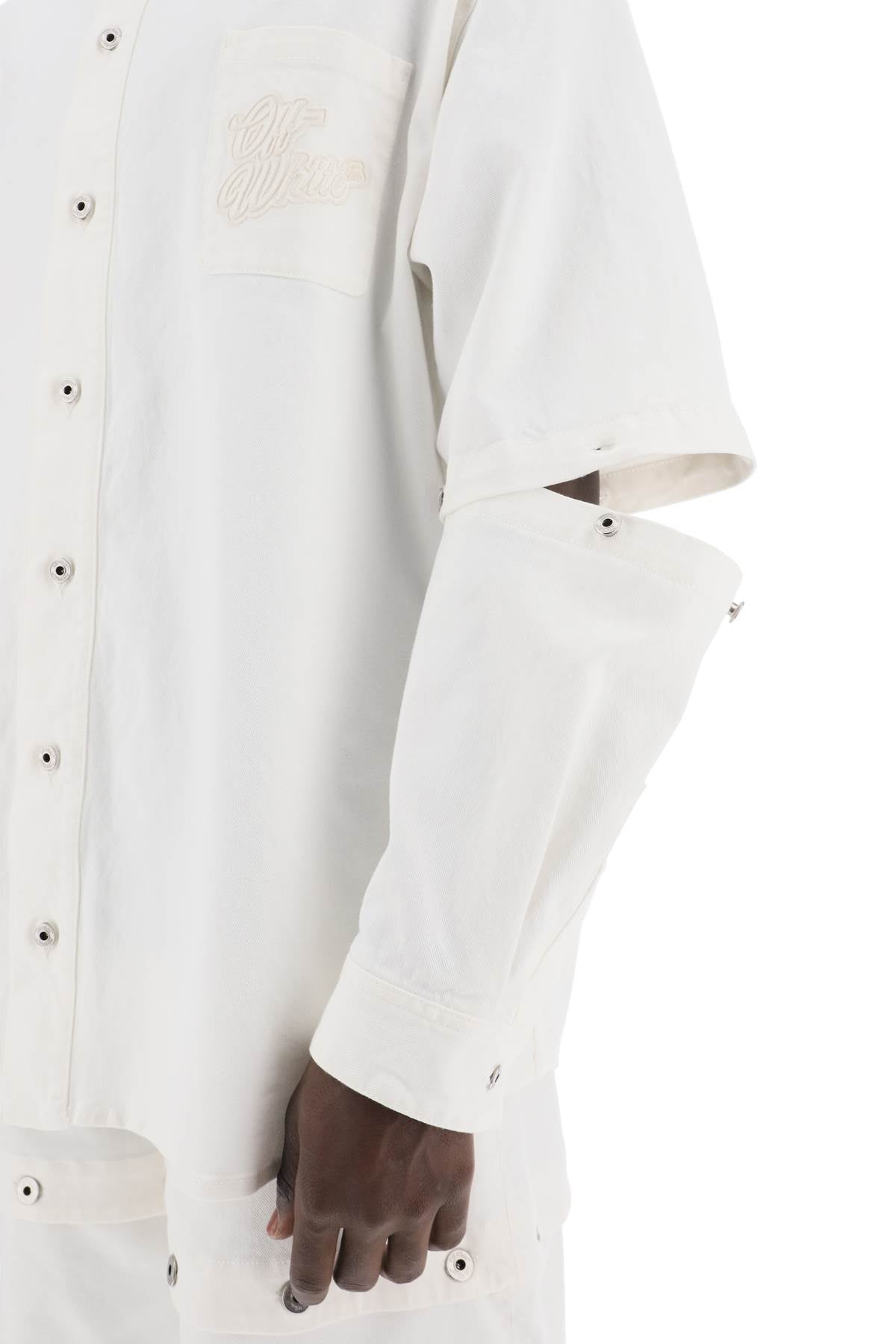 OFF-WHITE Men's Overshirt in White Denim for SS24