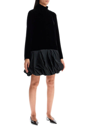 MAX MARA PIANOFORTE Chic Mini Velvet Dress with Long Sleeves