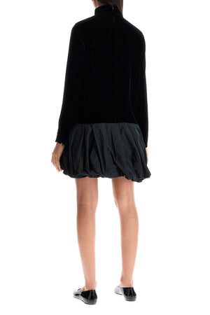 MAX MARA PIANOFORTE Chic Mini Velvet Dress with Long Sleeves