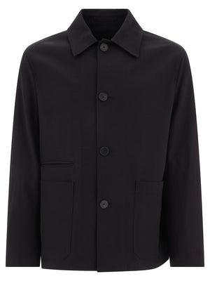 LANVIN Black Cocoon Overshirt for Men