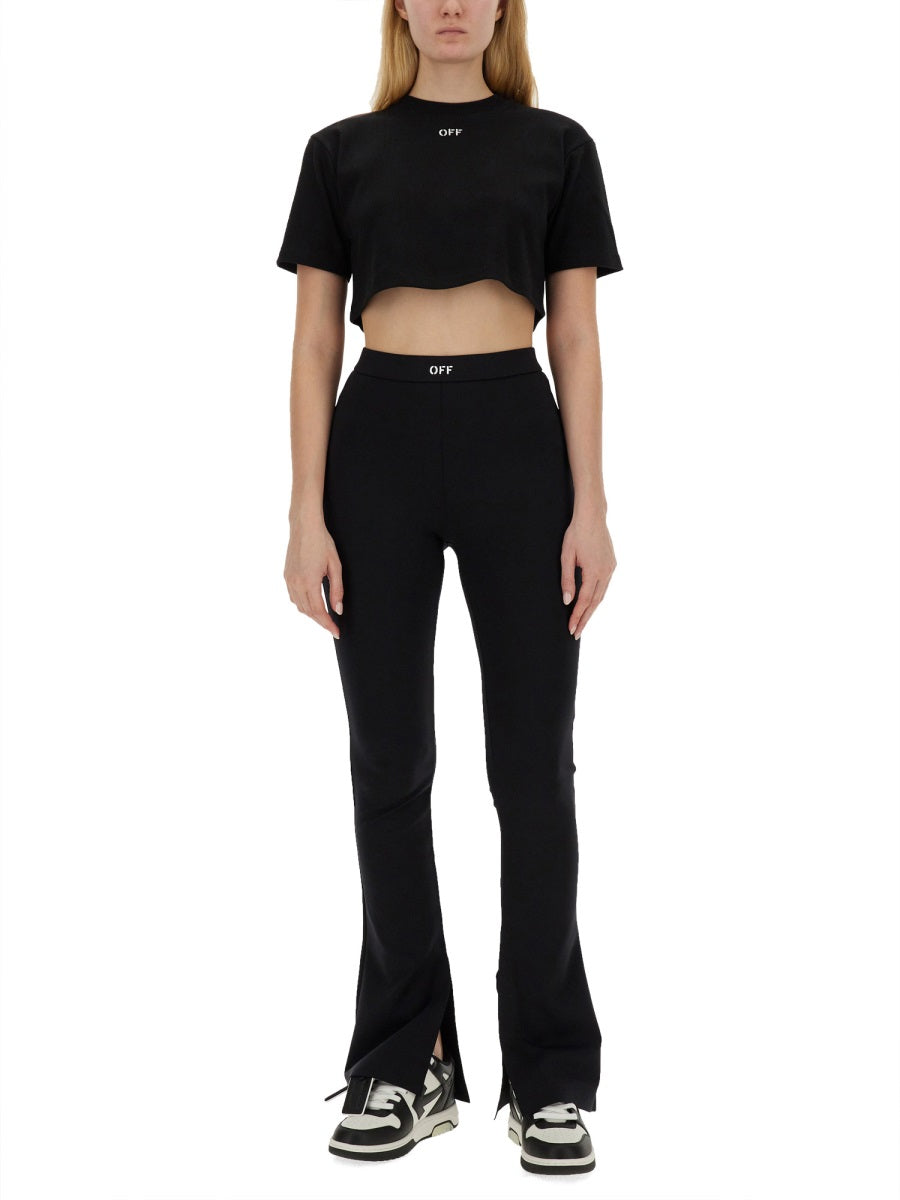 OFF-WHITE Ribbed Cropped T-Shirt - Mini Fit