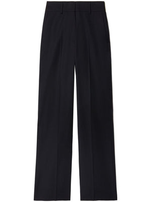 OFF-WHITE Women's Black Wool Embroidered Logo Trousers - SS24 Collection