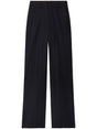 OFF-WHITE Women's Black Wool Embroidered Logo Trousers - SS24 Collection