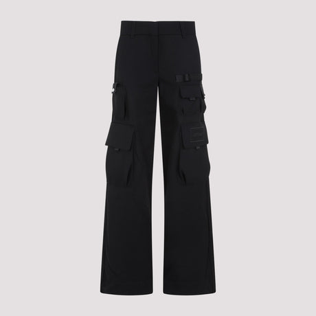 OFF-WHITE Women's Black Wool Cargo Pants for SS24