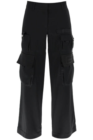 OFF-WHITE Black Satin Cargo Trousers for Women - SS24 Collection