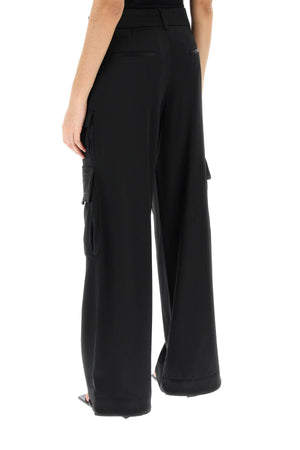 OFF-WHITE Black Toybox Cargo Pants in Stretch Satin for Women - SS24 Collection