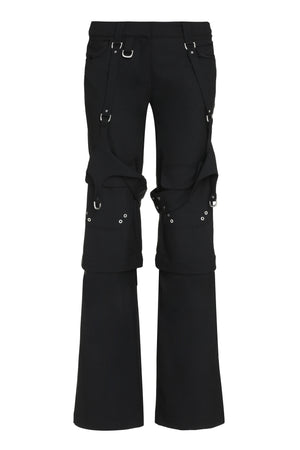 OFF-WHITE Black Wool Blend Cargo Trousers for Women - FW23