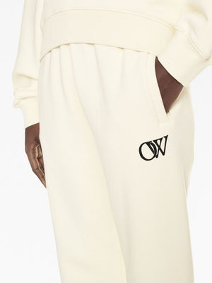 OFF-WHITE Velvet Effect Cotton Sweatpants for Women - FW23 Collection