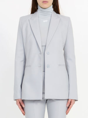 OFF-WHITE Gray Corporate Tech Single-Breasted Jacket for Women