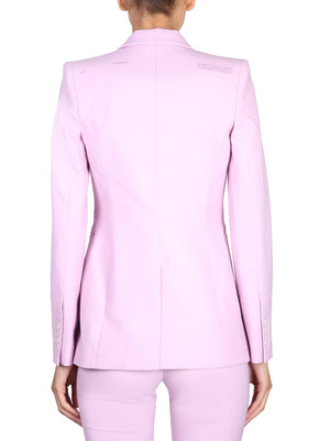 OFF-WHITE Chic Single-Breasted Women's Jacket with Peaked Lapels