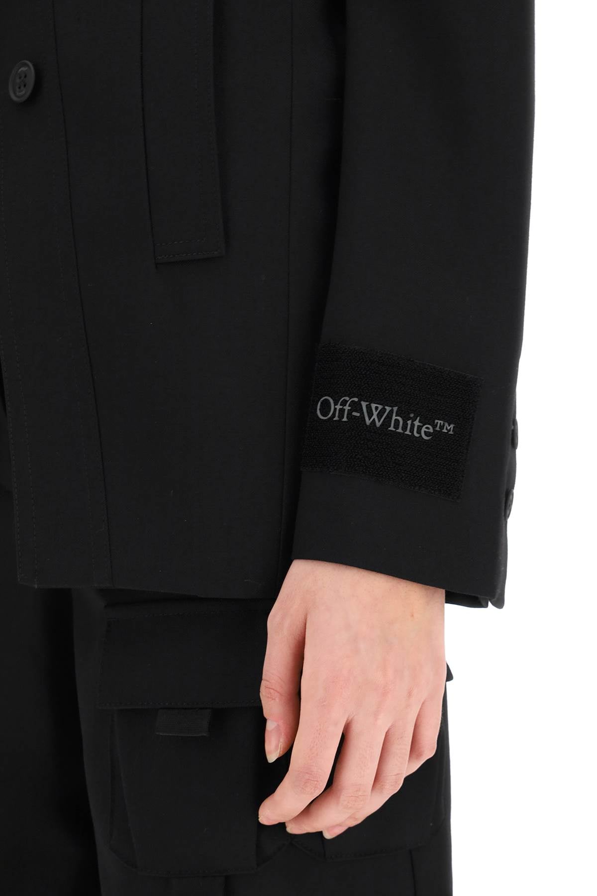 OFF-WHITE Women's Wool Single-Breasted Blazer in Black for SS23